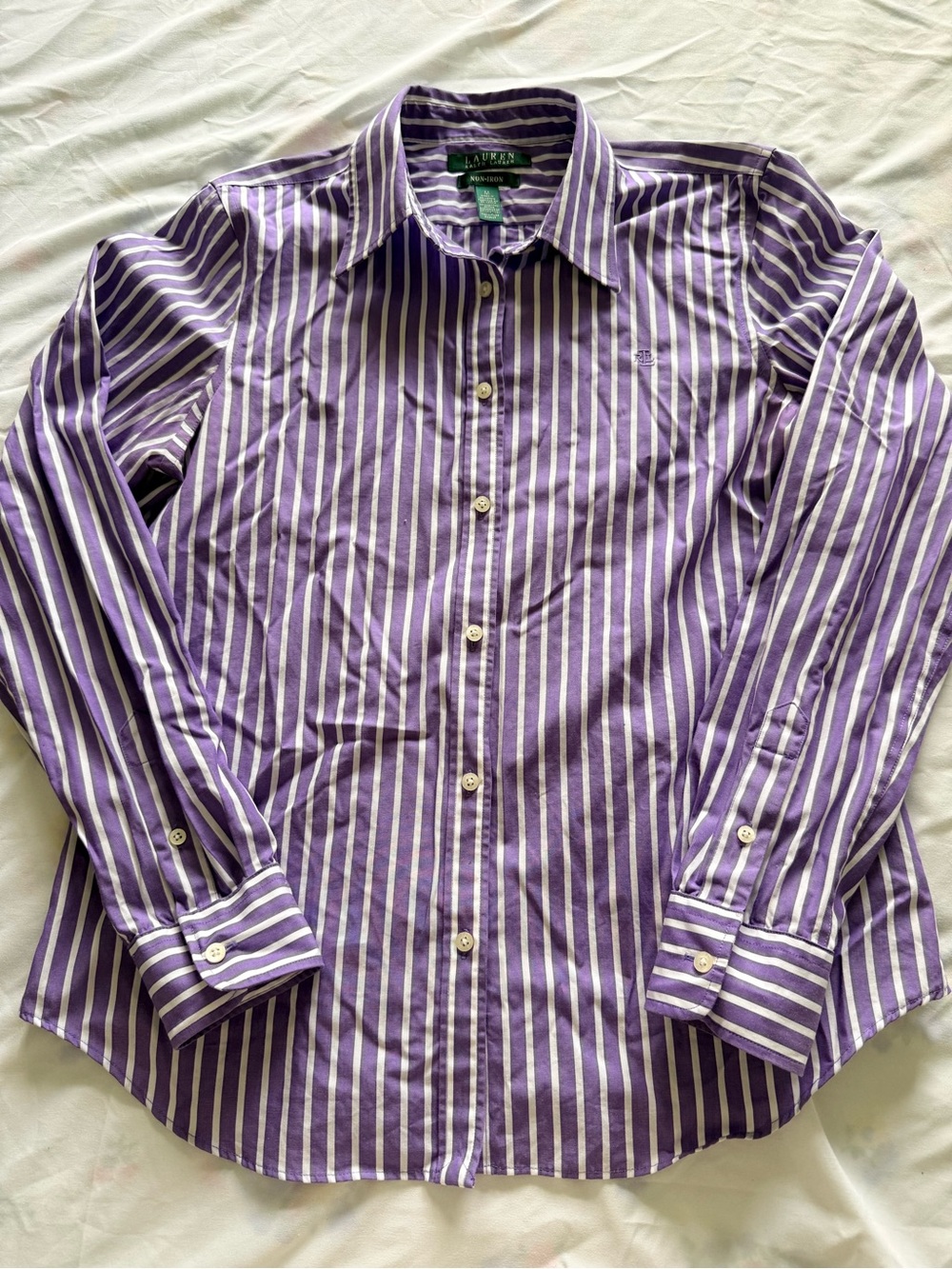 Ralph Lauren Purple and White Striped Button-Down Shirt Women’s